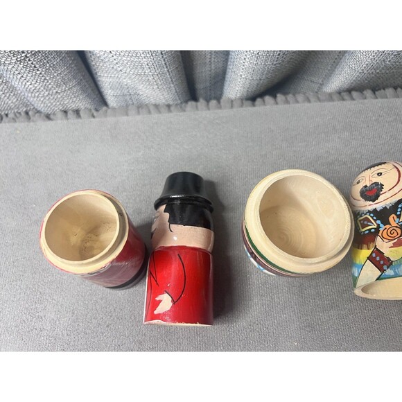 Russian Nesting Dolls Lot Women Man Chef Handpainted Mixed - Picture 12 of 16